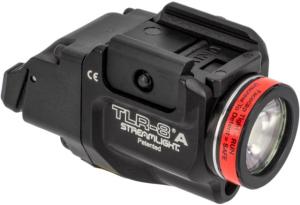 Streamlight TLR-8 A Weapon Light, High Switch Mounted on TLR-8A, Red Beam, Black, 69413