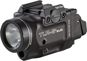 Streamlight TLR-8 Sub For Hellcat LED Weapon Light w/ Red Laser, CR123A Lithium, White, 500 Lumens, Black, 69418