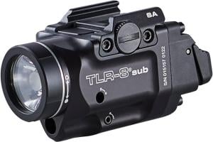 Streamlight TLR-8 Sub For 1913 LED Weapon Light w/ Red Laser, CR123A Lithium, White, 500 Lumens, Black, 69419