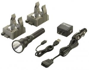 Streamlight Strion DS HPL 700 Lumen Flashlight-IEC Type A 120V/100V AC/12V DC -2 Holder, Black, 74812