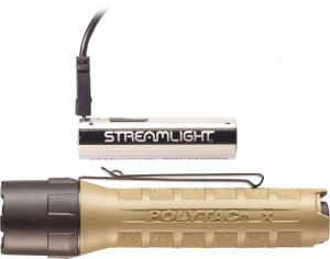 Streamlight Polytac X USB - 18650 Battery And USB Cord, Coyote, 88615