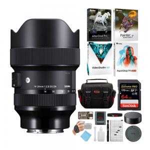 Sigma 14-24mm f/2.8 DG DN Art Lens for Sony E-Mount with Software Suite, 64GB SD Card, and Accessory Bundle