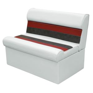 Wise Deluxe 36in Pontoon Bench And Base /Charcoal/Red, White, 8WD100-1009