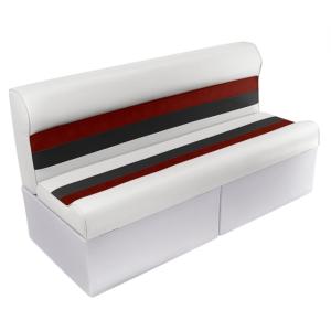 Wise Deluxe Pontoon 55'' Pontoon Bench Seat, White/Red/Charcoal, Large, 8WD106-1009