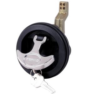 Perko Surface Mount & Latch - Black Body, Chrome Handle, Offset Cam Bar, 3/4 - 2-3/8, 1091DP1BLK