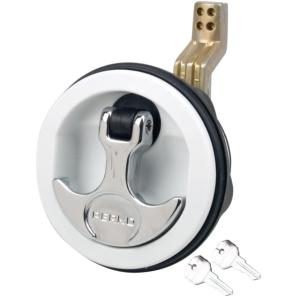 Perko Surface Mount & Latch - White Body, Chrome Handle, Offset Cam Bar, 3/4 - 2-3/8, 1091DP1WHT