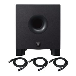 Yamaha HS8S 150 Watt Professional Powered Subwoofer with XLR Cables in Black
