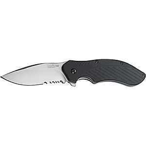 Kershaw Clash Assisted Opening Serrated-Blade Lockback Folding Knife - steel