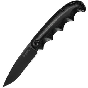 Kershaw Knives 2340X Am-5 Assisted Opening Spear Point Blade Knife with Polished Black Finger Grooved G-10 Front Handle