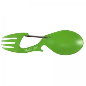 Kershaw Ration Combination Eating Utensil Fork/Spoon/Bottle Opener 3Cr13 Steel Food Safe Coating Green