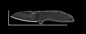 Kershaw Gravel Assisted Folding Knife, 2.5in 8Cr13MoV Drop Poing Black Oxide Blade, Stainless Steel Black Oxide Handle, 2065X