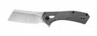 Static-kvt Ball -bearing W/flipper, 2.9", 8cr13mov-stain Finish, Stainless Steel Gray Pvd Handle, Reversible, Clampack