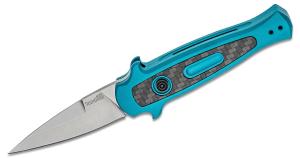 Kershaw Launch 12 AUTO Folding Knife 2.5&quot; Stonewashed CPM-154 Spear Point Blade Teal