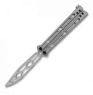 Kershaw Lucha Trainer 4.8&quot; Stonewashed-Blunt Blade Flipping Butterfly Knife