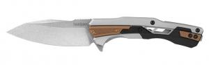 Kershaw Endgame Folding Knife Stainless - 3.25&quot; Plain Drop Point Blade