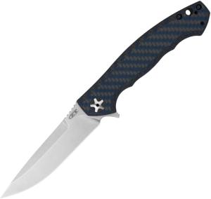 Zero Tolerance Large Sinkevich Fixed Blade Knife, 4in, CPM S35VN, Carbon Fiber/Titanium/Stonewash, 0452BLUCF
