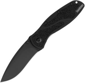 Kershaw Blur Linerlock A/O Magna Cut Folding Knife, 3.5in, Black Cerakote MagnaCut Steel Blade, Black Aluminum Handle, Boxed, 1670BLKMAG