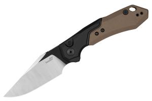 KERSHAW Launch 19 AUTO Folding Knife 3.3" Clip Point Blade | Black & Brown Aluminum Handles w/ G10