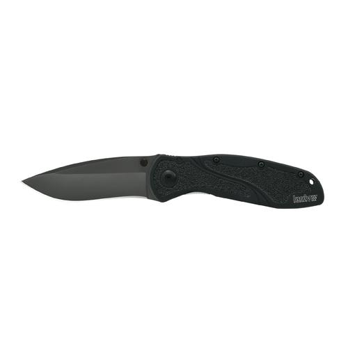 Kershaw Ken Onion Blur Assisted Folding Knife 3-3/8-Inch Black Plain Blade, Black Aluminum Handles