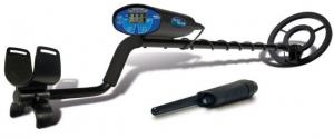 Bounty Hunter Quick Silver Metal Detector with Pin Pointer, Black & Blue QSIGWP