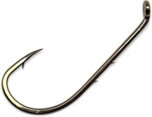Gamakatsu 0 Baitholder Hook, Needle Point, Sliced Shank Offset, Ringed Eye, Bronze, Size 4, 10 per Pack, 5108