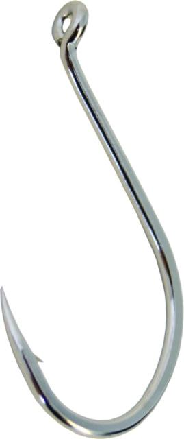 Gamakatsu Octopus Hook, Barbed, Needle Point Ringed Eye, Nickel, Size 1, 25 per Pack, 02010-25