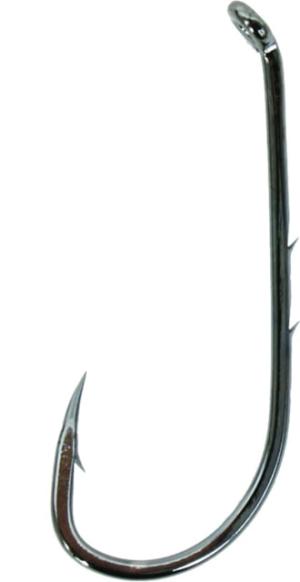 Gamakatsu 0 Baitholder Hook, Needle Point, Sliced Shank Offset, Ringed Eye, NS Black, Size 5/0, 5 per Pack, 5415