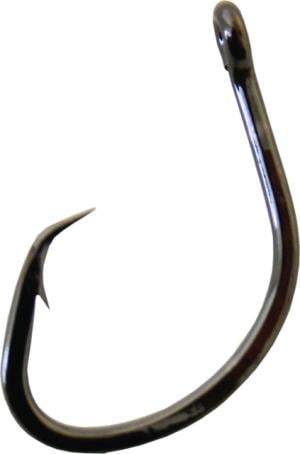 Gamakatsu Nautilus Circle Hook, Needle Point Offset, Ringed Eye, NS Black, Size 1/0, 7 per Pack, 42411