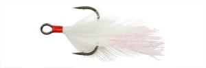 Gamakatsu Treble Hook Feathered White/Red Size 6 2ct