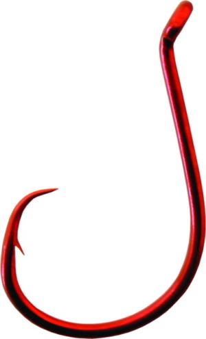 Gamakatsu Octopus Circle Hook In-Line Point, Barbed, Needle Point, Non-Offset, Ringed Eye, Red, Size 2/0, 6 per Pack, 221312