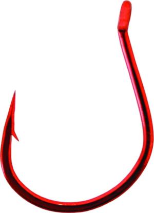 Gamakatsu Finesse Wide Gap Hook, Needle Point Ringed Eye, Red, Size 4, 6 per Pack, 230308