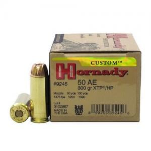 Hornady Custom 300 Grain XTP Hollow Point Brass .50 AE 20Rds