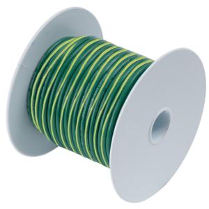 Ancor Green w/Yellow Stripe 10 AWG Tinned Copper Wire - 100', 109310