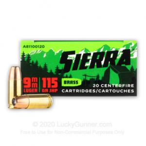 9mm Luger Ammunition, 115 Gr, Jhp Outdoor Master