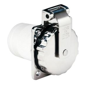Marinco 50Amp 125/250V Stainless Steel Inlet 6373EL-B, 6373EL-B