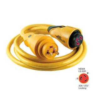Marinco CS30-12 EEL 30A 125V Shore Power Cordset - 12' - Yellow, CS30-12