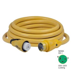 Marinco CS503-25 EEL 50A 125V Shore Power Cordset - 25' - Yellow, CS503-25