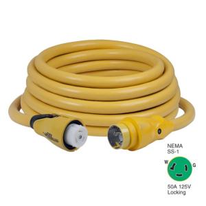 Marinco CS503-50 EEL 50A 125V Shore Power Cordset - 50' - Yellow, CS503-50
