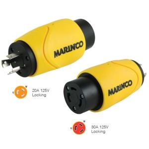 Marinco Adapter 20Amp Locking Male to 30Amp Locking Female Connector Straight, S20-30