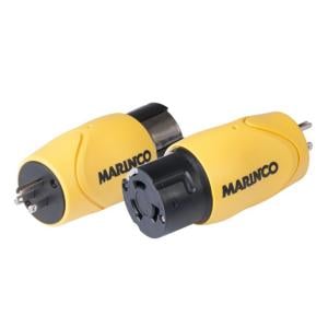 Marinco Straight Adapter - 15A Male Straight Blade to 50A 125/250V Female Locking, S15-504