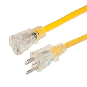 Marinco 14/3 Lighted Extension Cord - Non-Locking - 15A - 25', 150025NL