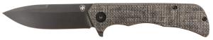 Templar Knife PFMBK321 Paladin 3.27 in Folding Drop Point Plain Black Powder Coated D2 Steel Blade, 4.40 in Black Micarta Handle Includes Pocket Clip