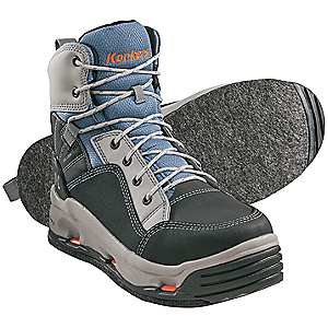 KORKERS DS Korkers Women's Buckskin Mary Wading Boots with Felt and Lug Soles - Grey/TEAL