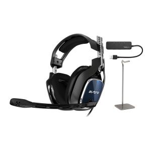 ASTRO Gaming A40 TR Headset for PS4 and PC/Mac with Knox Gear USB 3.0 Hub and Stand in Black/Blue