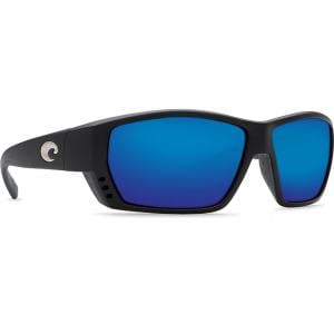 Costa Tuna Alley Matte Black Frame Sunglasses w/ Blue Mirror 580P C-Mate 2.00 Lenses TA-11-OBMP-2.00