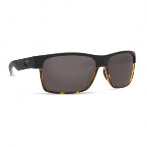 Costa Half Moon 580P Polarized Sunglasses - Black+Shiny Tortoise/Gray