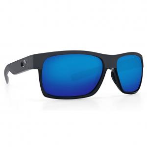 Costa Half Moon Shiny Black/Matte Black Frame Sunglasses w/Blue Mirror 580P Lenses 06S9026-90260460