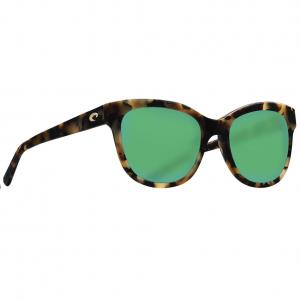 Costa Del Mar Bimini 580G Glass Polarized Sunglasses for Ladies - Shiny Vintage Tortoise/Green Mirror - Standard