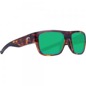 Costa Sampan 580G Polarized Mirrored Sunglasses Matte Tortoise/Green Mirror