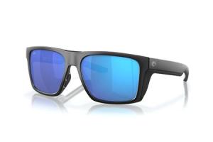 COSTA DEL MAR Lido Sunglasses with Matte Black Frame and Blue Mirror 580G Lenses